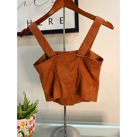 Banana Republic Rust Canvas Cropped Tank- Adjustable Straps | Size 0 - Picture 6 of 6